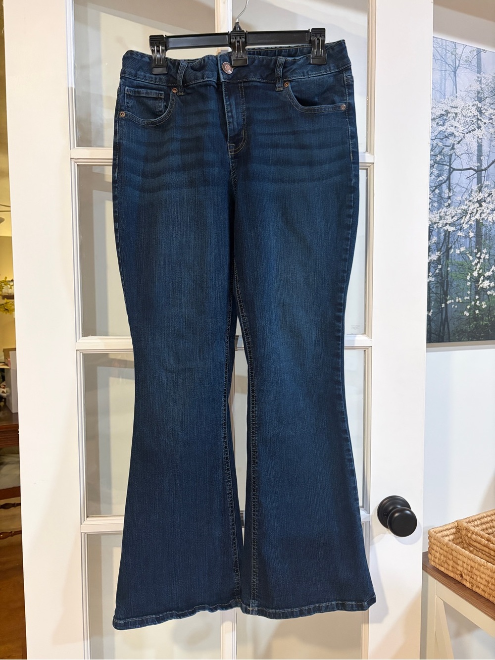 Maurices Mid Rise Classic Flare Jeans Y2K Boho Retro 70s Denim Bell Bottom 12 S